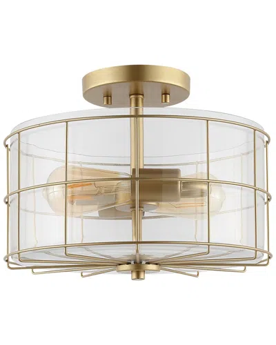 Safavieh Hannes 2-light 12.5in Flush Mount In Gold