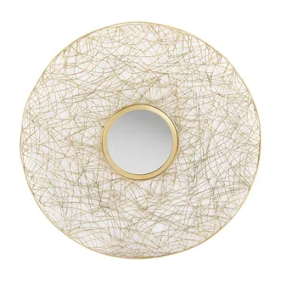 Safavieh Harner Brass Wall Mount Round Wall Mirror In Gold