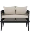 Safavieh Harrison Bench & Table Set In Black