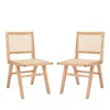 Safavieh Hattie French Cane Dining Chairs, Set Of 2, Natural In Brown
