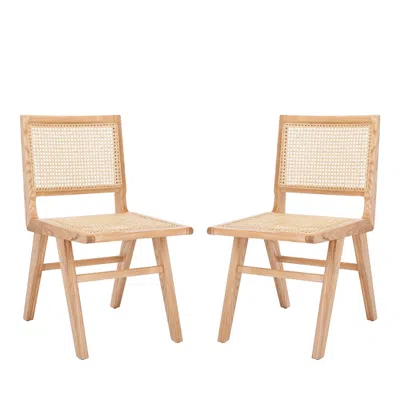 Safavieh Hattie French Cane Dining Chairs, Set Of 2, Natural In Brown