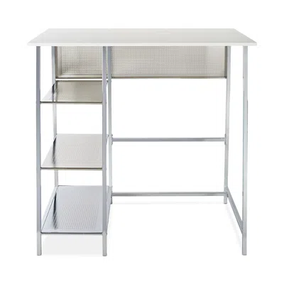 Safavieh Hayden Three Shelf Standing Desk In White/chrome