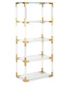 Safavieh Hayley 62" Acrylic Bookshelf In Brass