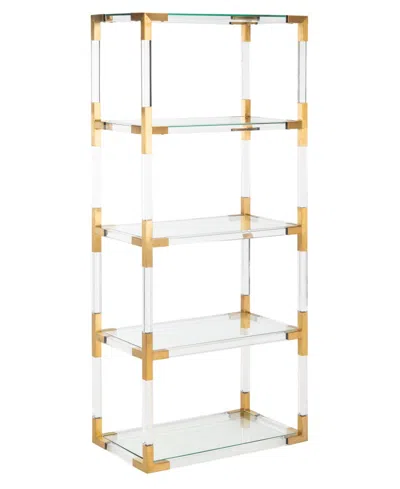 Safavieh Hayley 62" Acrylic Bookshelf In Brass