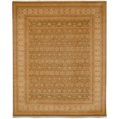 Safavieh Heirloom Hand Knotted Wool Oriental Rug In Olive,ivory