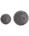 Safavieh Henla Set Of 2 Decorative Balls In Black