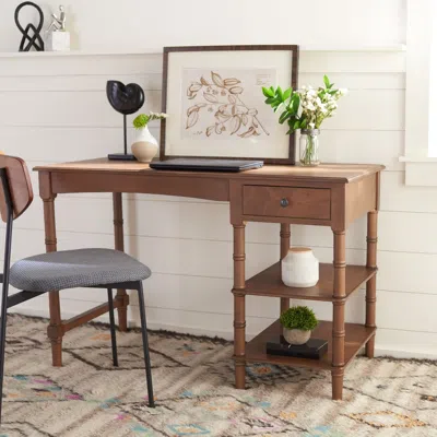 Safavieh Henric 1 Drawer 2 Shelf Desk In Brown
