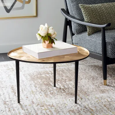 Safavieh Hera Oval Side Table In Gold
