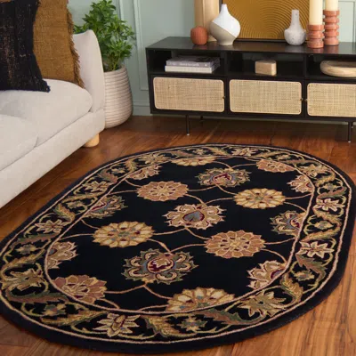 Safavieh Heritage Hand Made Area Rug, Black Traditional Style Non-shedding In Brown