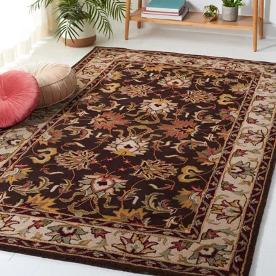 Safavieh Heritage Hand Made Area Rug, Brown / Beige Traditional Style Non-shedding