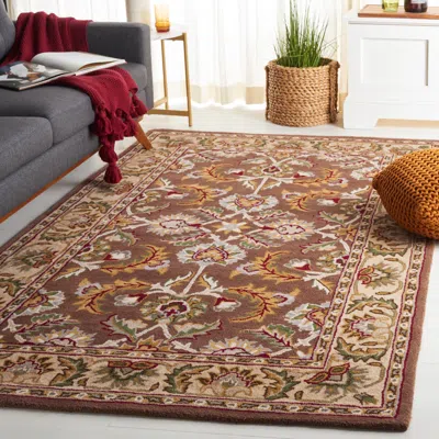 Safavieh Heritage Hand Made Area Rug, Brown / Ivory Traditional Style Non-shedding