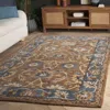 Safavieh Heritage Hand Made Area Rug, Camel / Blue Traditional Style Non-shedding In Brown