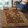 Safavieh Heritage Hand Made Area Rug, Charcoal / Blue Traditional Style Non-shedding In Brown
