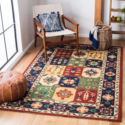 Safavieh Heritage Hand Made Area Rug, Green / Red Traditional Style Non-shedding In Multi