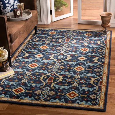 Safavieh Heritage Hand Made Area Rug, Navy / Multi Traditional Style Non-shedding