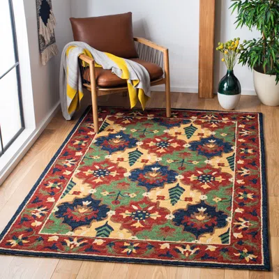 Safavieh Heritage Hand Made Area Rug, Red / Green Traditional Style Non-shedding In Multi