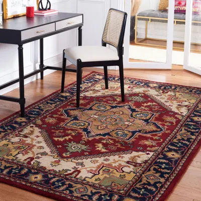 Safavieh Heritage Hand Made Area Rug, Red Traditional Style Non-shedding In Multi