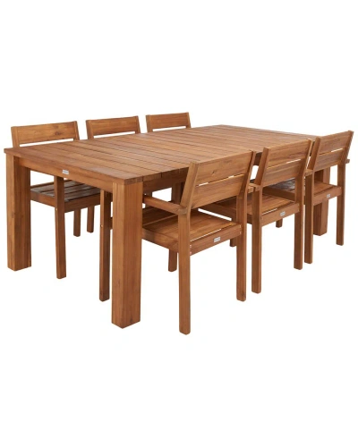 Safavieh Hestia 7pc Outdoor Dining Set In Brown