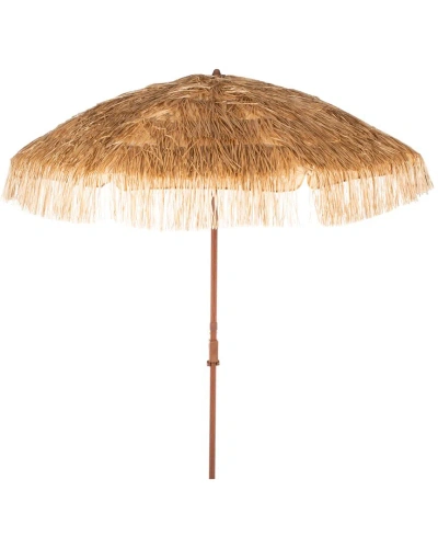 Safavieh Hilo 6.5' Tiki Beach Umbrella In Brown