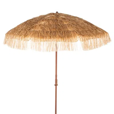 Safavieh Hilo 6.5 Ft Tiki Umbrella In Brown