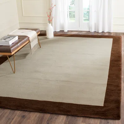Safavieh Himalaya Hand Made Area Rug, Beige / Dark Brown Solid / Tonal Style Non-shedding