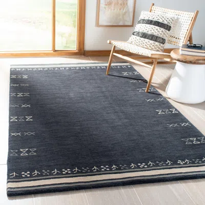 Safavieh Himalaya Hand Made Area Rug, Charcoal Bohemian Style Non-shedding In Gray