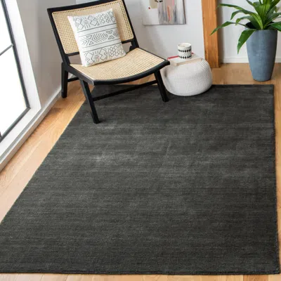 Safavieh Himalaya Hand Made Area Rug, Charcoal Solid / Tonal Style Non-shedding In Black