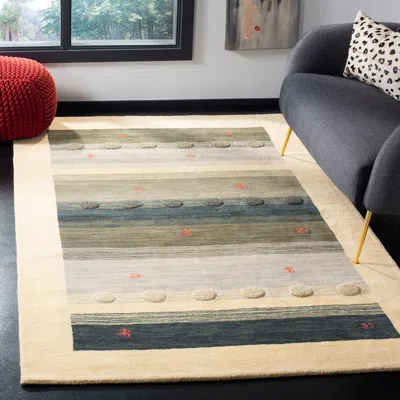 Safavieh Himalaya Hand Made Area Rug, Cream / Blue Transitional Style Non-shedding In Neutral