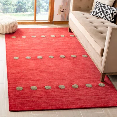 Safavieh Himalaya Hand Made Area Rug, Red Contemporary Style Non-shedding