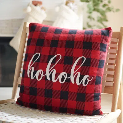 Safavieh Ho Ho Ho Pillow In Red