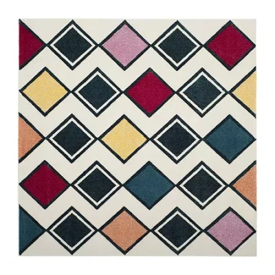 Safavieh Hollywood Collection Stripes Geometric Square Area Rug In Multi