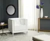 Safavieh Hollywood Glam Tufted Acrylic White Club Chair W/ Silver Nail Heads