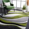 Safavieh Hollywood Machine Made Area Rug, Grey / Green Contemporary Style Easy Care In Multi