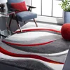 Safavieh Hollywood Machine Made Area Rug, Grey / Red Contemporary Style Easy Care In Red