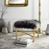 Safavieh Horace Faux Sheepskin X- Square Bench