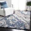 Safavieh Horizon Shag Machine Made Area Rug, Grey / Blue Shag / Flokati Style Easy Care In Blue