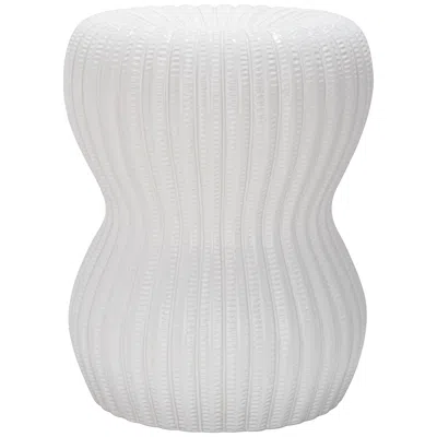 Safavieh Hour Glass White Ceramic Garden Stool