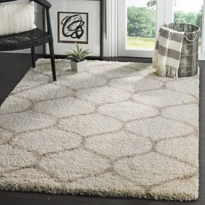 Safavieh Hudson Shag Collection Power Loomed Rug In Neutral