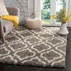 Safavieh Hudson Shag Machine Made Area Rug, Grey / Ivory Shag Flokati Style Easy Care In Gray