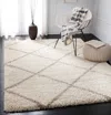 Safavieh Hudson Shag Machine Made Area Rug, Ivory / Beige Shag Flokati Style Easy Care In Neutral