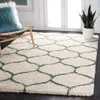 Safavieh Hudson Shag Machine Made Area Rug, Ivory / Green Shag Flokati Style Easy Care In Green