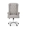Safavieh Ian Linen Swivel Office Chair In Grey/chrome