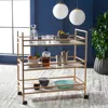 Safavieh Idria 3 Tier Gold Bar Cart In Marble/gold