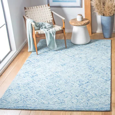 Safavieh Ikat Hand Made Area Rug, Blue Contemporary Style Non-shedding