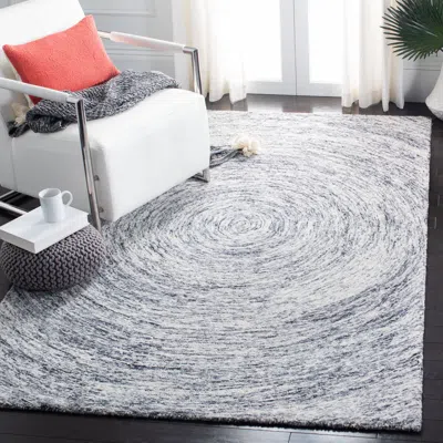 Safavieh Ikat Hand Made Area Rug, Silver / Grey Contemporary Style Non-shedding In Gray