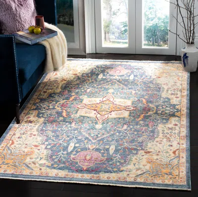 Safavieh Illusion Machine Made Area Rug, Blue / Purple Traditional Style Easy Care In Multi