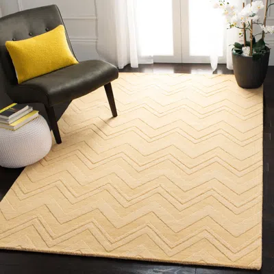 Safavieh Impressions Hand Made Area Rug, Gold Contemporary Style Non-shedding In Yellow