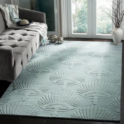 Safavieh Impressions Hand Made Area Rug, Grey Contemporary Style Non-shedding In Blue