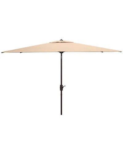 Safavieh Indoor/outdoor Athens 6.5x10 Rect Umbrella In Beige