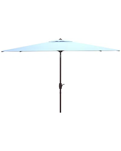 Safavieh Indoor/outdoor Athens 6.5x10 Rect Umbrella In Blue
